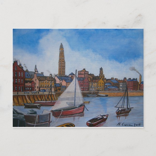 Old Greenock Harbour Postcard (Front)