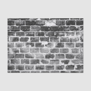 Old Grey Weathered Brick Wall Texture Tissue Paper