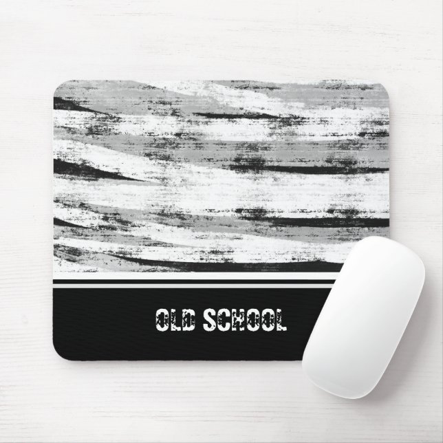 Old grey wood background mouse mat (With Mouse)