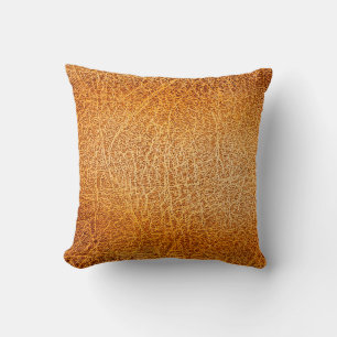 Old grunge brown leather texture cushion