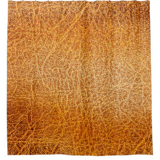 Old grunge brown leather texture shower curtain