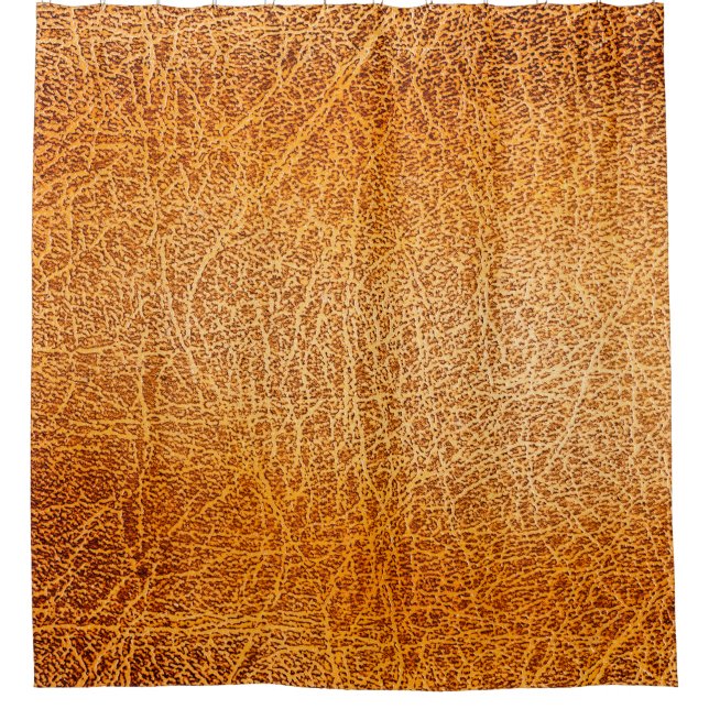 Old grunge brown leather texture shower curtain (Front)