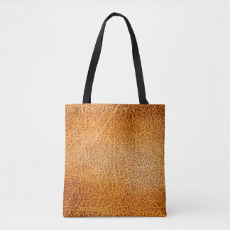 Old grunge brown leather texture tote bag