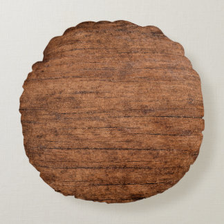 Old grunge dark textured wooden background, The su Round Cushion