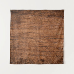 Old grunge dark textured wooden background, The su Tapestry