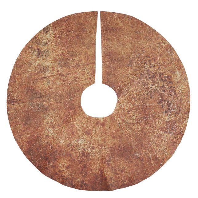 Old Grunge Rustic Metal Texture Brushed Polyester Tree Skirt (Front)
