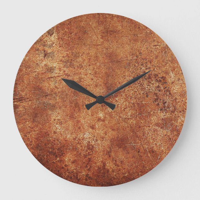 Old Grunge Rustic Metal Texture Large Clock (Front)