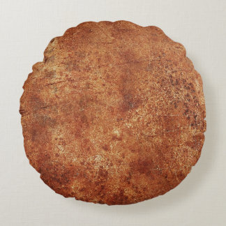 Old Grunge Rustic Metal Texture Round Cushion