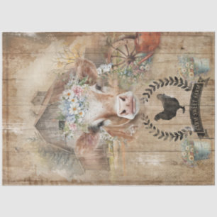 Old Grungy Vintage Newspaper Green Tissue Paper 