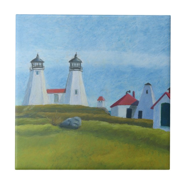 Old Gurnet Lighthouses Tile (Front)
