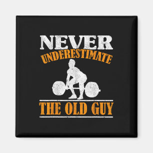 Old Guy Bodybuilding Grandpa Gym Grandfather Weigh Magnet