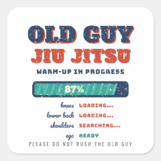 Old Guy Jiu Jitsu Warm-Up Funny BJJ Sticker