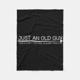 Old Guy Pool Player Gift Design For Elder Billiard Fleece Blanket