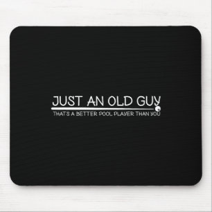 Old Guy Pool Player Gift Design For Elder Billiard Mouse Mat