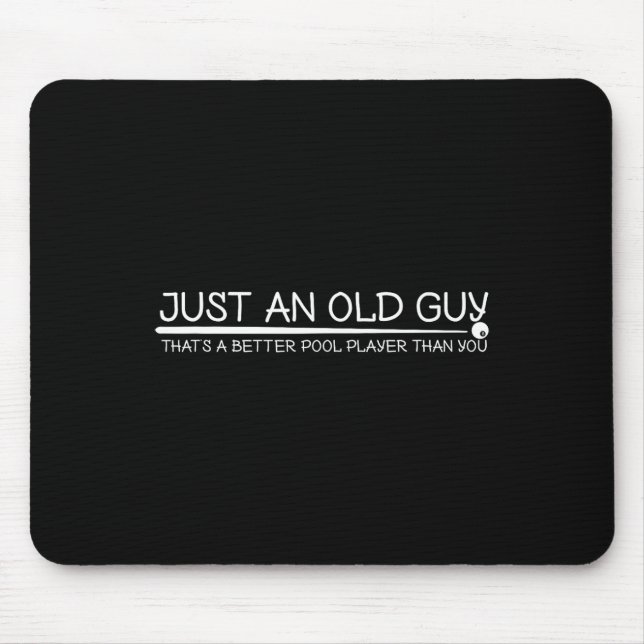 Old Guy Pool Player Gift Design For Elder Billiard Mouse Mat (Front)