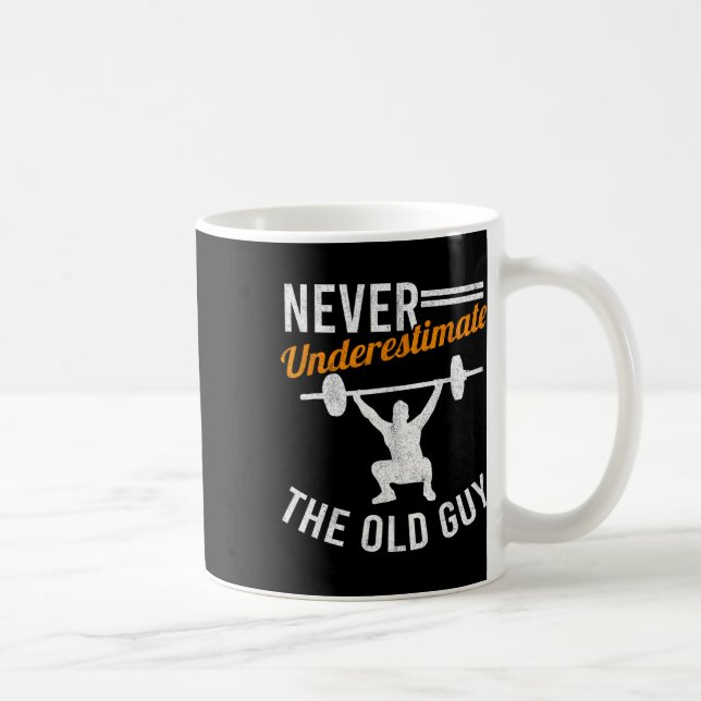 Old Guy Weightlifting Grandpa Gym Grandfather Body Coffee Mug (Right)