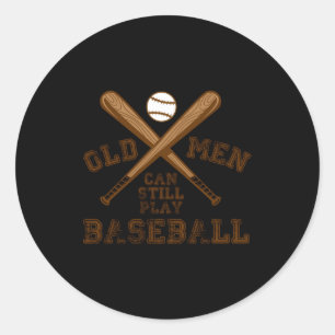 Old Guys Rule Play Baseball Fun Sports T Shirt Classic Round Sticker