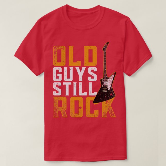 Old Guys Still Rock Guitarist Electric Guitar T-Shirt (Design Front)
