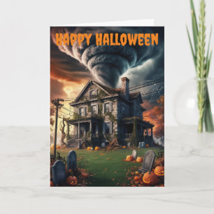Old Halloween house & tornado  Card