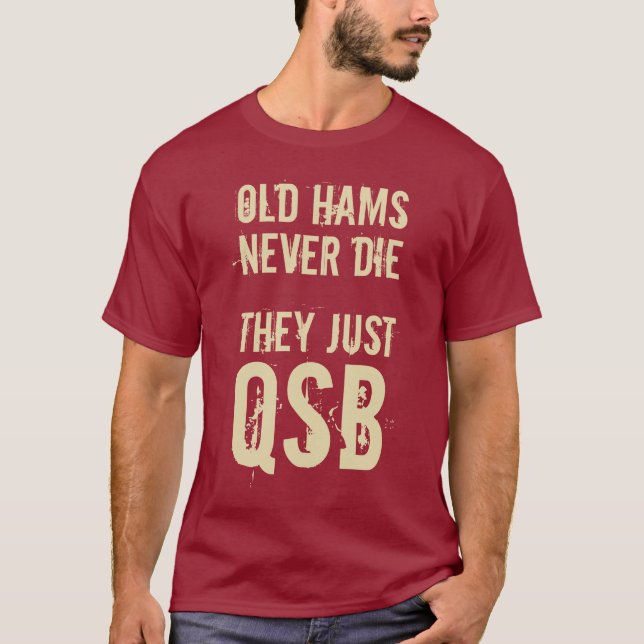 Old Hams Never Die Mens Radio Ham T-Shirt (Dark) (Front)