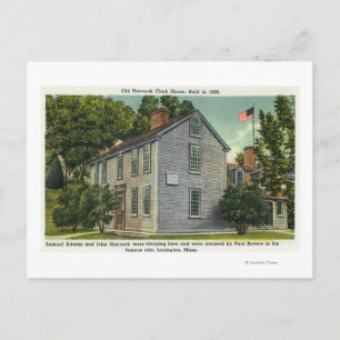 Old Hancock Clark House View, Paul Revere Rode B Postcard