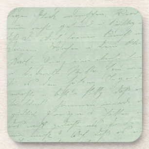 Old handwriting love letters faded antique script coaster