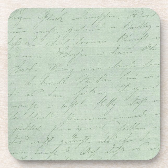 Old handwriting love letters faded antique script coaster (Front)