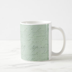 Old handwriting love letters faded antique script coffee mug