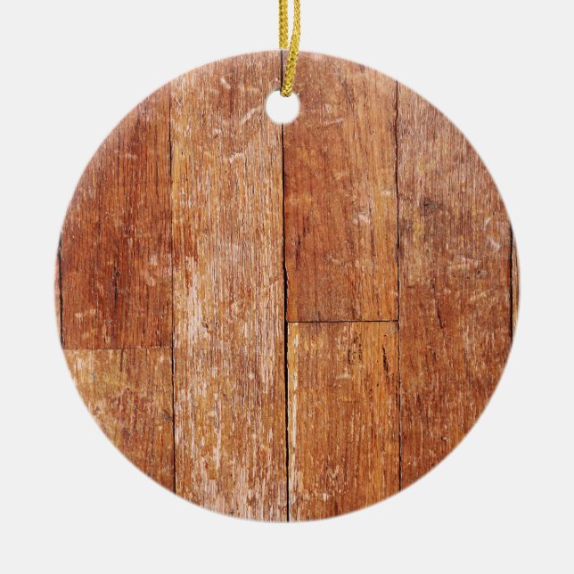 Old Hardwood Look Ceramic Tree Decoration (Front)