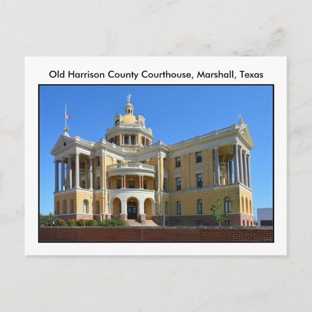 Old Harrison County Courthouse, Marshall, Texas Postcard (Front)