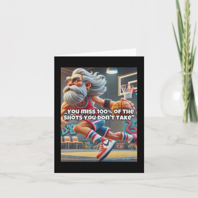 Old Head Basketball Player Print  Card (Front)