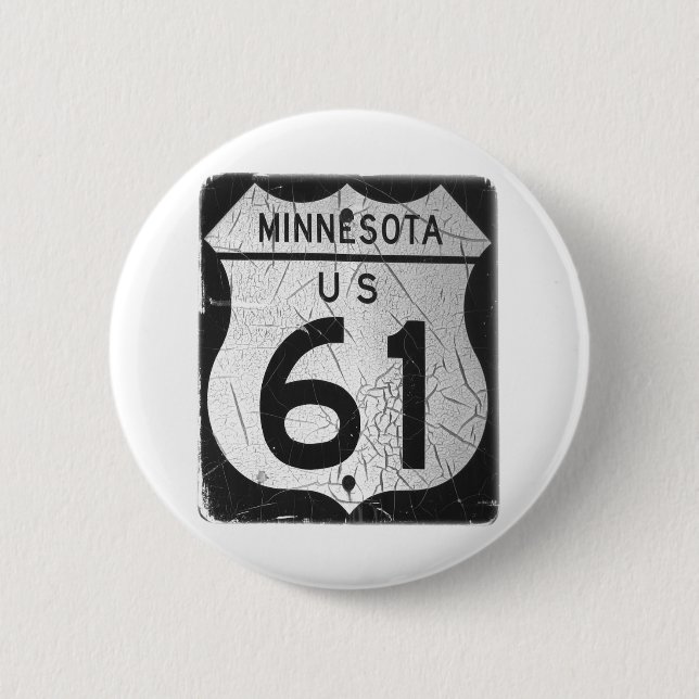 Old Highway 61 sign 6 Cm Round Badge (Front)