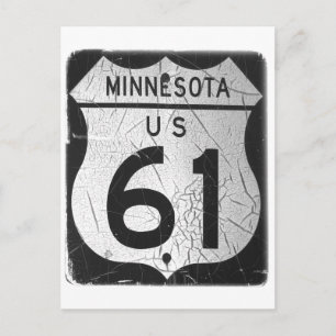 Old Highway 61 sign Postcard