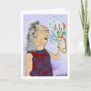 OLD HIPPIE DUDE  birthday card