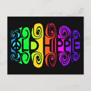OLD HIPPIE postcard, customise Postcard
