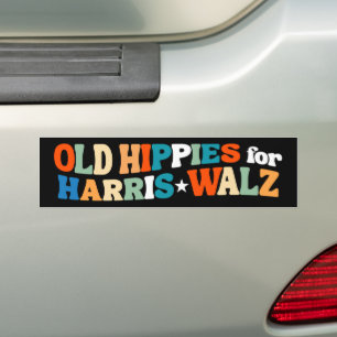 Old Hippies for Kamala Harris Walz 2024 Bumper Sticker