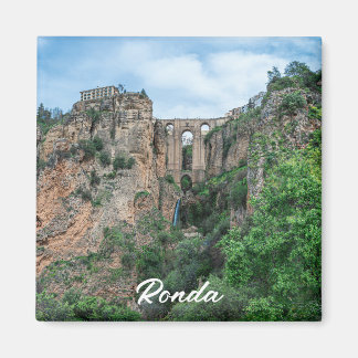Old historic bridge in Ronda, Spain Magnet