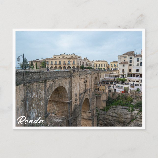 Old historic bridge in Ronda, Spain Postcard (Front)