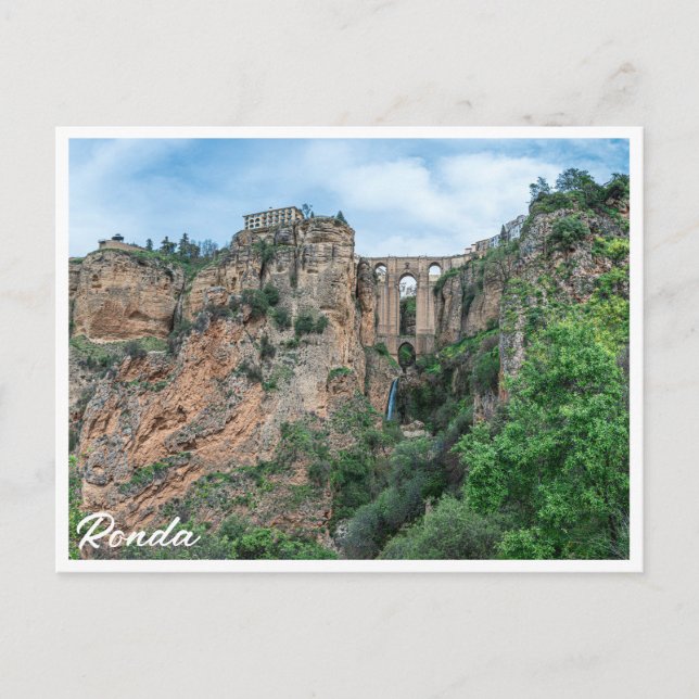 Old historic bridge in Ronda, Spain Postcard (Front)