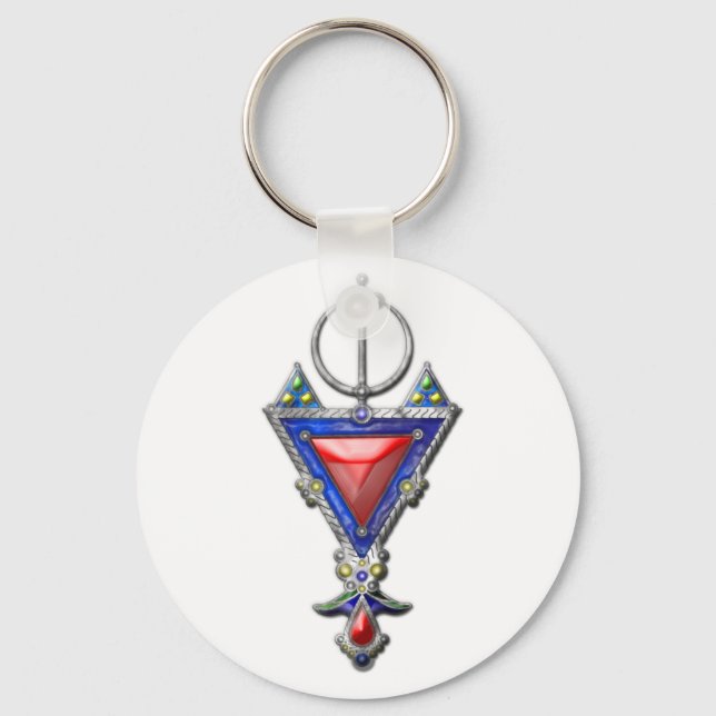 old historical pendant berber jewellery tribal sig key ring (Front)