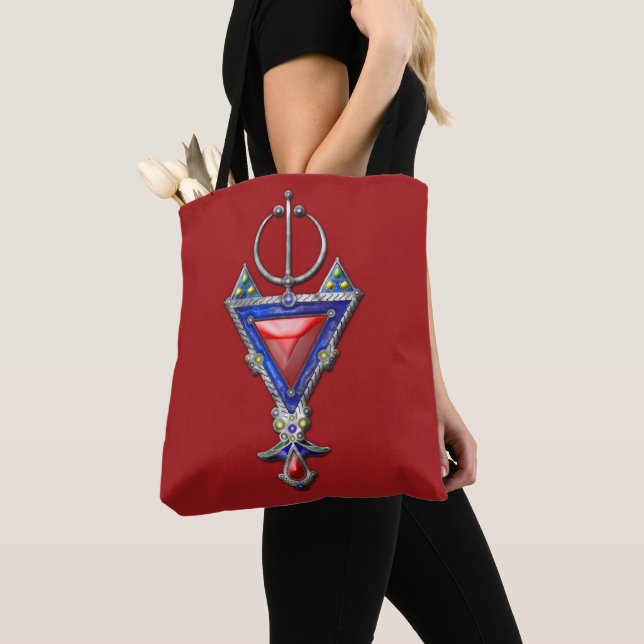old historical pendant berber jewellery tribal sig tote bag (Close Up)
