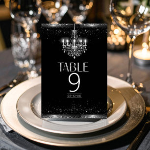 Old Hollywood B & W Chandelier Sweet 16 ID1108 Table Number