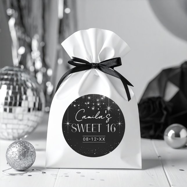 Old Hollywood B & W Sweet 16 ID1108 Classic Round Sticker (Creator Uploaded)