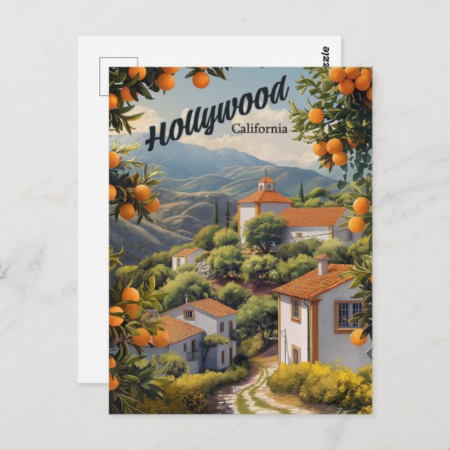 Old Hollywood California: Orange Groves Await Postcard (Front/Back)