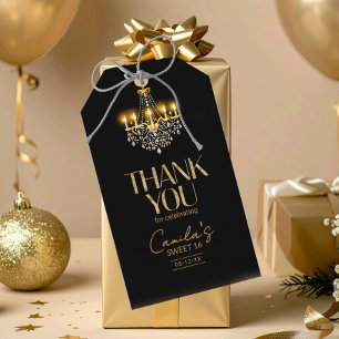 Old Hollywood Glam Chandelier Sweet 16 ID1108 Gift Tags
