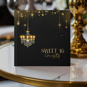 Old Hollywood Glam Chandeliers Sweet 16 ID1108 Guest Book