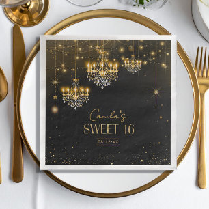 Old Hollywood Glam Chandeliers Sweet 16 ID1108 Napkin