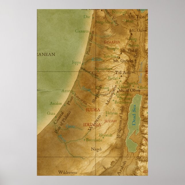 Old Holy Land map Poster (Front)