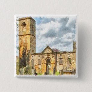 Old Holy Trinity Gothic Architecture Church 15 Cm Square Badge