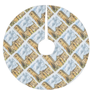 Old Holy Trinity Gothic Architecture Church Brushed Polyester Tree Skirt